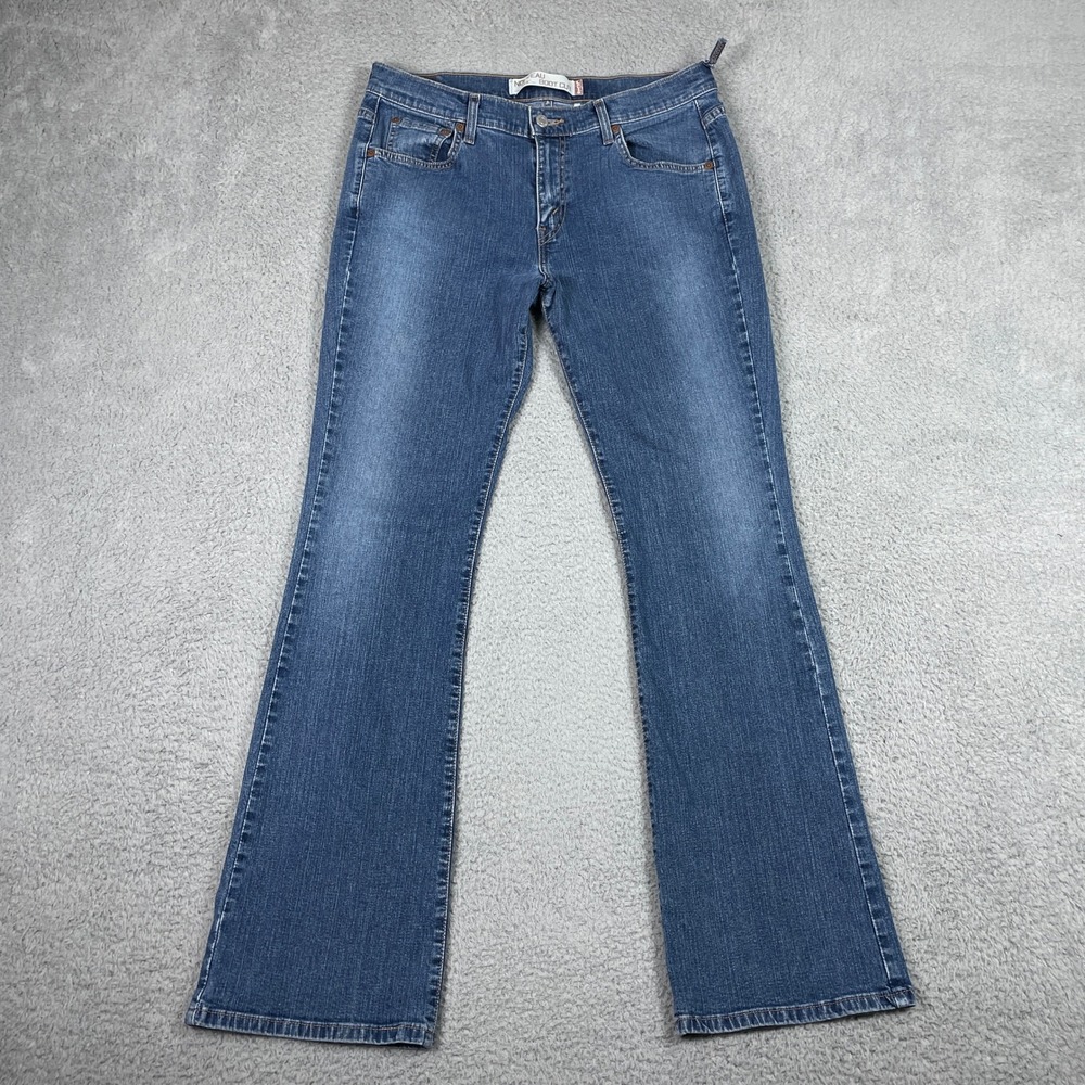 Vintage Levis 515 Nouveau Boot Cut Jeans Womens 12 Long Blue Stretch Denim